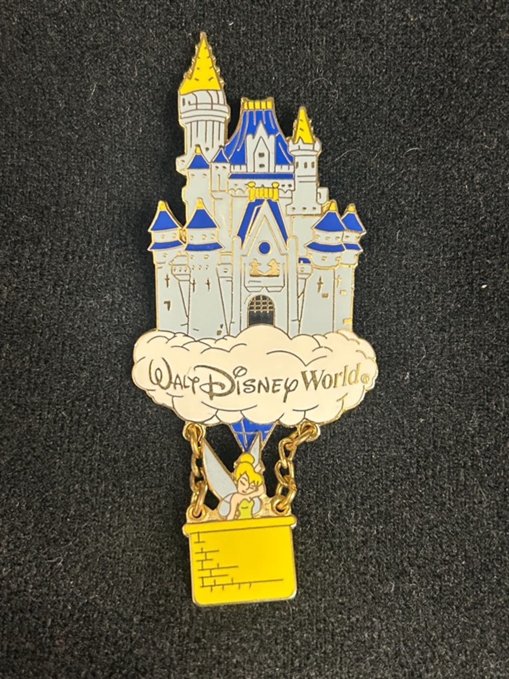 Disney Tinkerbell Cindarella Castle Hot Air Balloon Series Cloud Pin Rare